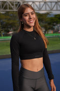 Top Manga Larga Snoop Sportfitness – Estilo Crop y Rendimiento Superior