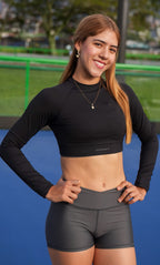 Top Manga Larga Snoop Sportfitness – Estilo Crop y Rendimiento Superior
